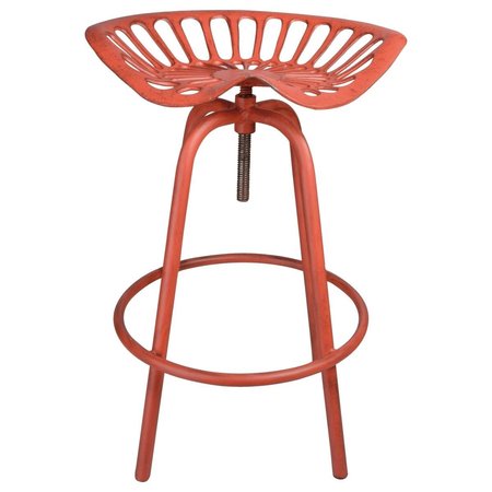 ESSCHERT DESIGN Esschert Design IH024 Cast Iron & Steel Industrial Heritage Tractor Chair; Red IH024